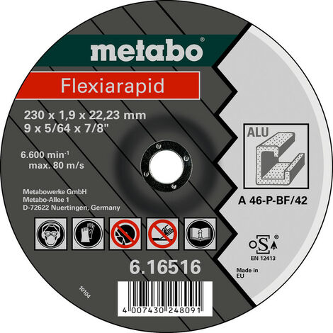 Metabo Flexiarapid 115 x 1,0 x 22,23 mm, Alu, Trennscheibe, Form 41 (616512000)