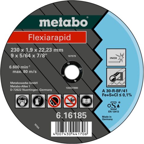 Metabo Flexiarapid 115x1,0x22,23 Inox, Trennscheibe, gerade Ausführung 25 Stk