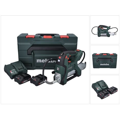 Metabo FP 18 LTX Akku Fettpresse 18 V 690 bar Brushless ( 600789500 ) + 2x Akku 2,0 Ah + Ladegerät + metaBOX