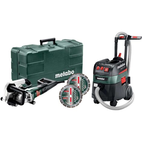 Metabo Fraiseuse de maçonnerie MFE 40 + Aspirateur universel ASR 35 L ACP Set + 2 disques à tronçonner diamantés Classic UC  coffret plastique