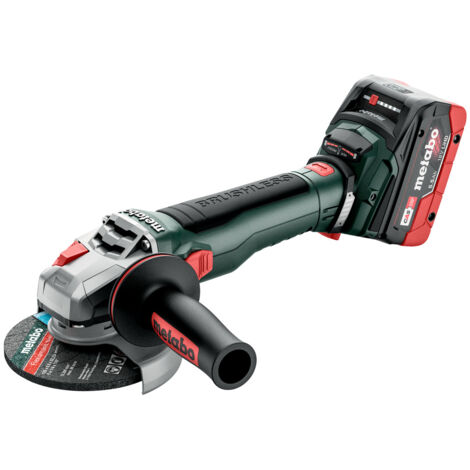 Metabo Herramientas - Amoladora angular a batería de 18 V, 125 mm, 2 baterías LiHD de 5,5 Ah, cargador 613054660