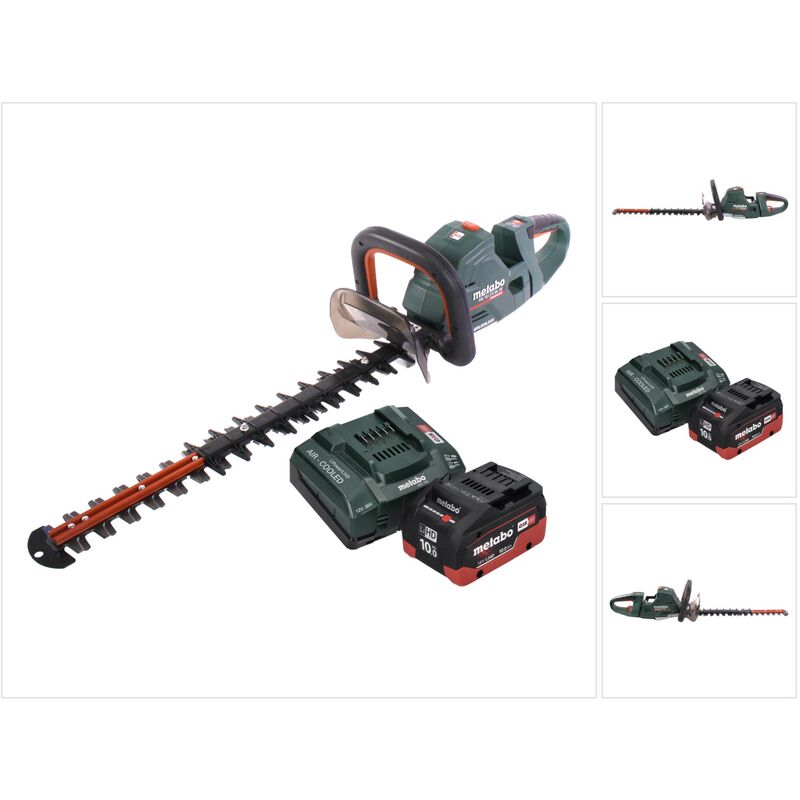 Metabo - hs 18 ltx bl 55 Taille-haie sans fil 18 v 50 cm Brushless + 1x batterie 10,0 Ah + chargeur + chargeur de batterie