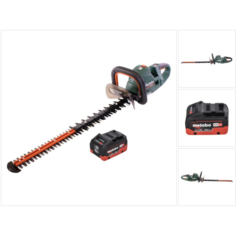 Hs 18 ltx bl 65 Taille-haie sans fil 60 cm 18V Brushless + 1x Batterie 10,0 Ah - sans chargeur - Metabo