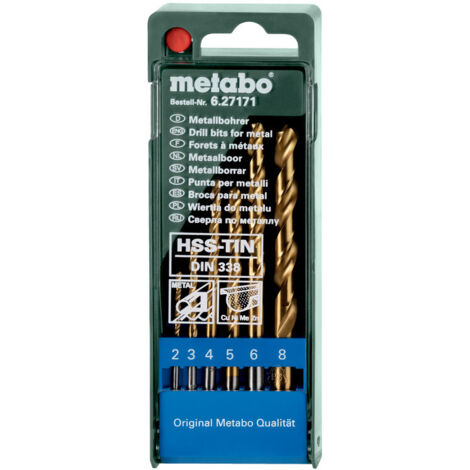 Metabo HSS-TiN-Bohrerkassette, 6-teilig (627171000)