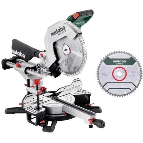 Metabo KGS 305 M 613305900 - Set de sierra ingletadora y tronzadora con Precision Cut Line, 305 mm, 2ª hoja de sierra de carburo y función de tracción, cable de 2 m