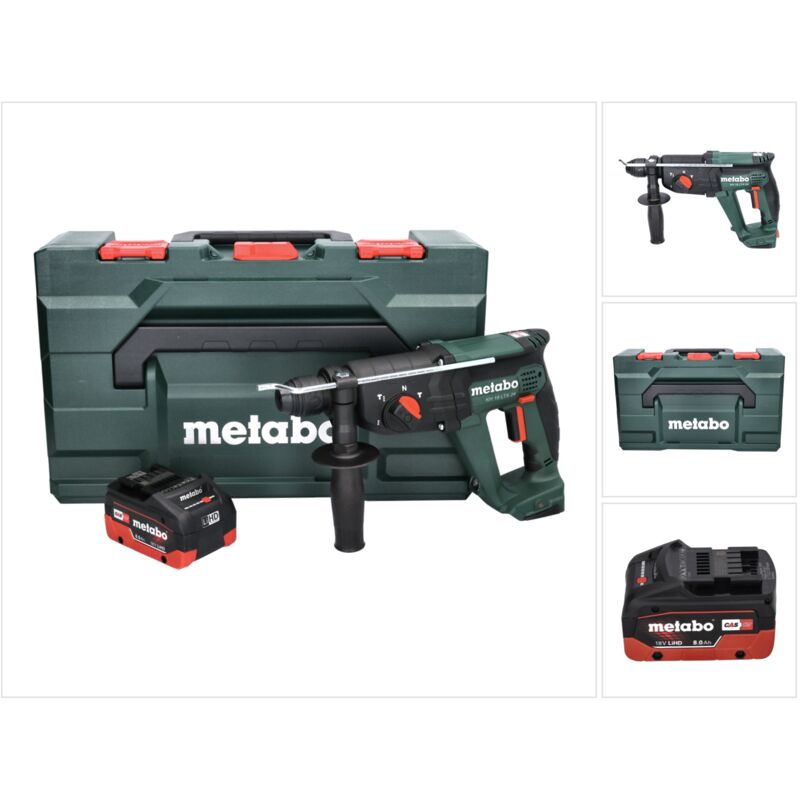 Kh 18 ltx 24 Marteau combiné sans fil 18 v 2,1 j sds plus + 1x batterie 8,0 Ah + x - sans chargeur - Metabo