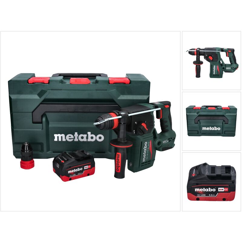 Metabo - kh 18 ltx bl 24 q Marteau perforateur burineur sans fil 18 v 2,2 j + 1x Batterie 5,5 Ah + x - ohne Ladegert
