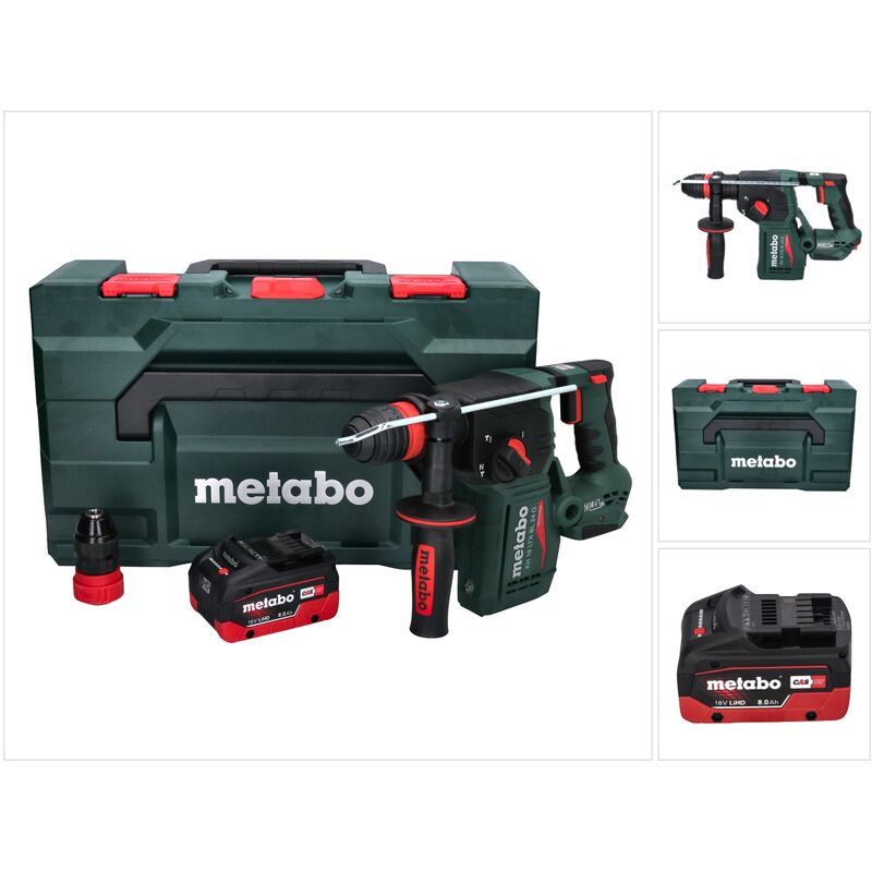 Metabo - kh 18 ltx bl 24 q Marteau perforateur burineur sans fil 18 v 2,2 j + 1x Batterie 8,0 Ah + x - ohne Ladegert