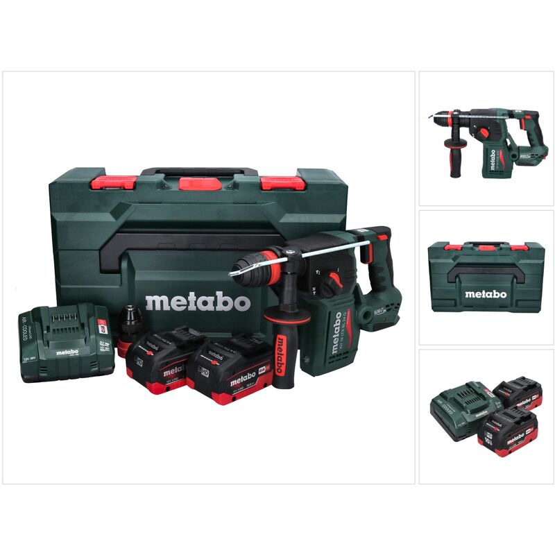 Metabo KH 18 LTX BL 24 Q Marteau perforateur burineur sans fil 18 V 2,2 J + 2x Batterie 10,0 Ah + Ladegert + metaBOX