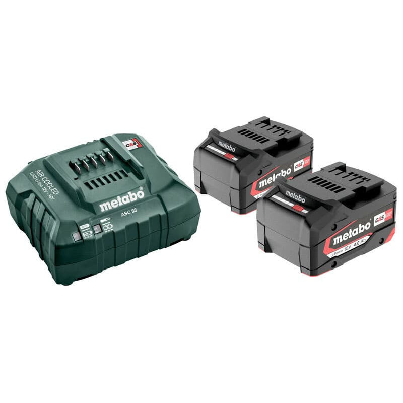 Set de base 2x4Ah Li Power 18V METABO Chargeur ASC 55 Batterie Li Ion Garantie