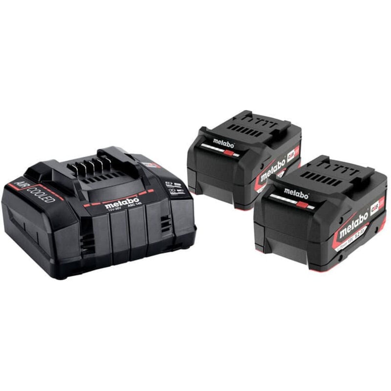 Metabo - Pack 2 batteries 18 v Li-Ion 5.2 Ah avec chargeur asc 145 - 685051000