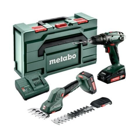 Metabo COMBO SET 2.2.5 18V (685186000) MACHINES SANS FIL EN SET cisaille a gazon sans fil SGS 18 LTX Q et Perceuse-visseuse BS 18