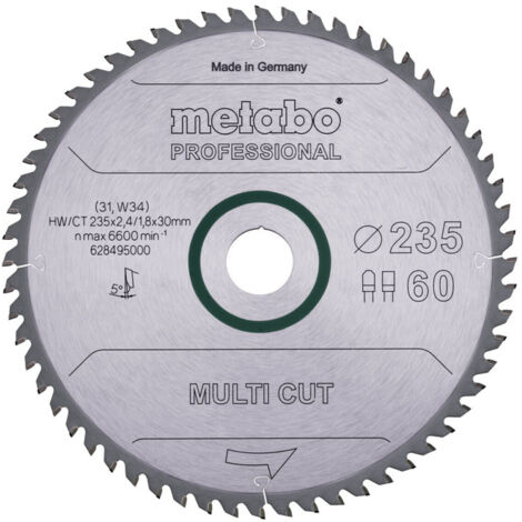 Metabo Kreissägeblatt Multi Cut Material 235x30 mm 60Z / TZ15° Handkreissägen