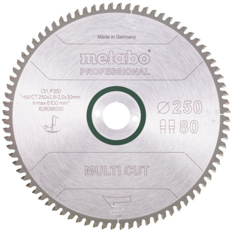 Metabo Kreissägeblatt Multi Material 250x30 80 FZ/TZ 5° neg Tisch- Kappsägen