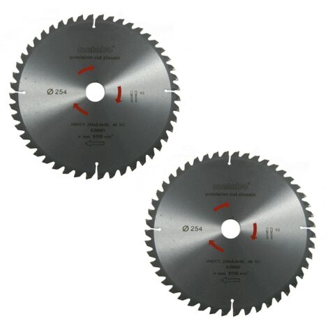 Metabo Kreissägeblatt Sägeblatt 254mm Z48 5°Neg. 2 Stück für Bosch GCM GTS