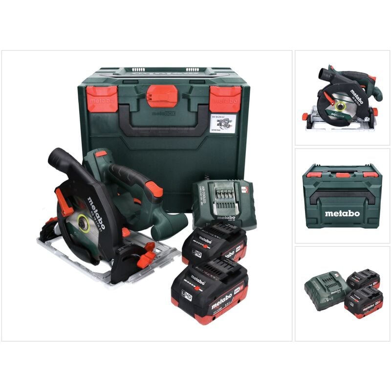 Ks 18 ltx 57 Scie circulaire portative sans fil 165 mm 18V + 2x Batteries 5,5 Ah + Chargeur + Coffret x - Metabo