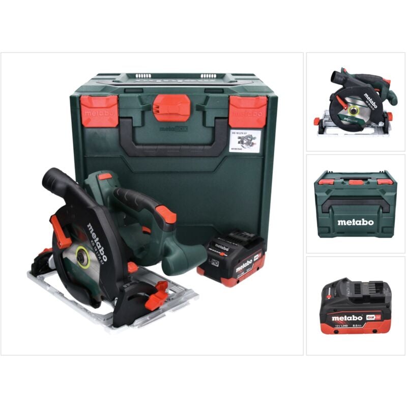 Metabo KS 18 LTX 57 Sega circolare portatile a batteria 165 mm 18V + 1x batteria 8 Ah + custodia metaBOX - senza caricabatterie