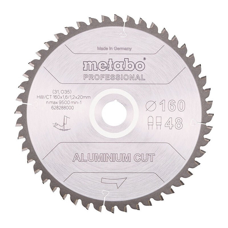 Lame de scie circulaire coupe aluminium professionnelle D216x2,2/1,8xB30mm Z.58 fz/tz 5Gr. négatif