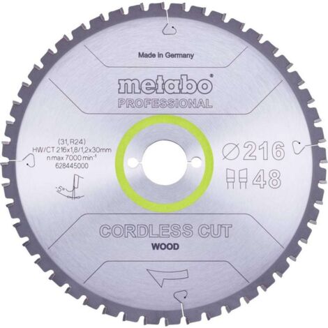 Metabo Lama 'cordless cut wood - professional', 216x1,8/1,2x30 Z48 WZ 5°neg - 628445000