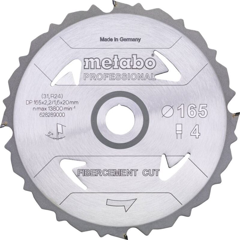 Metabo FIBERCEMENT CUT PROFESSIONAL 628287000 Lama circolare 160 x 20 x 1.6 mm Numero di denti: 4 1 pz.