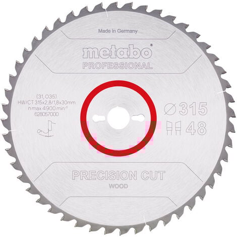 Metabo - Lama per sega circolare HW/CT 315x2,8x30 mm 48 WZ 0
