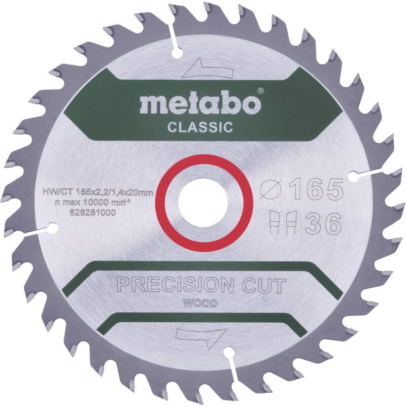 Metabo - precision cut wood classic 628659000 Lama circolare 160 x 20 x 1.4 mm Numero di denti: 36 1 pz.