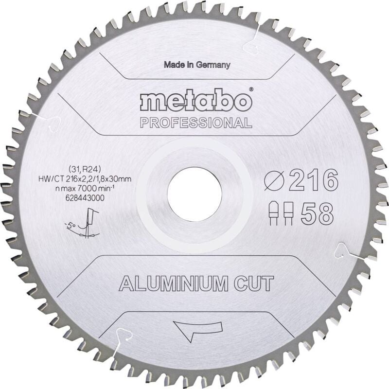 Metabo - aluminium cut professional 628288000 Lame de scie circulaire 160 x 20 x 1.2 mm Nombre de dents: 48 1 pc(s)