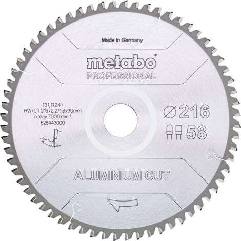 Metabo – Lame de scie circulaire 160mm 628288000 – Ø alésage 20mm – 48 dents pour coupes précises dans l'aluminium – Épaisseur 1.2mm