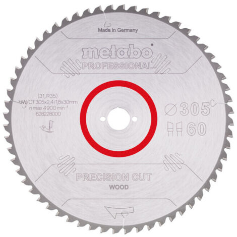 Metabo - Lame de scie circulaire à bois, 305x30 mm, 60 dents 628228000