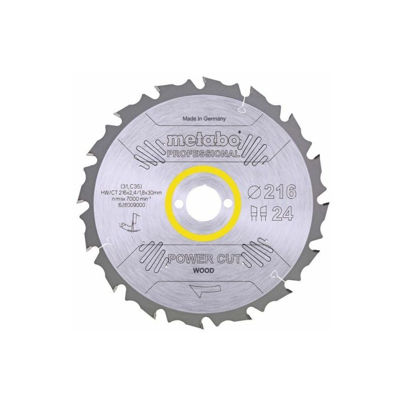 Metabo - Lame de scie circulaire hw/ct 216 x 30, 24 wz 5° nég. (628009000)