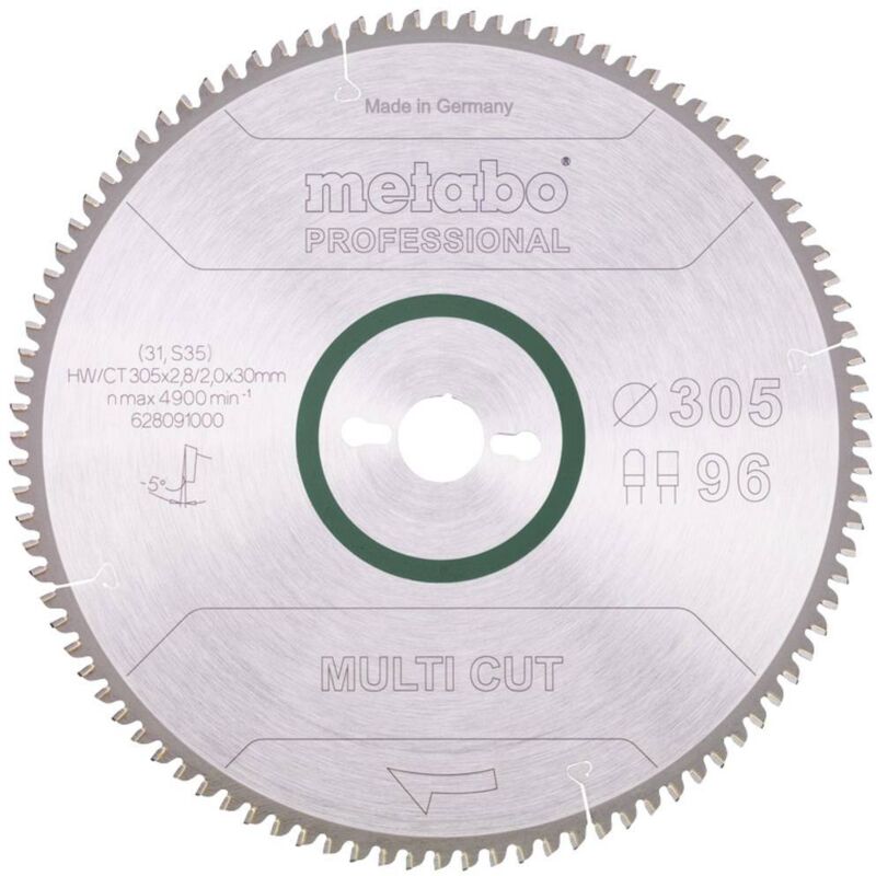Metabo - Lame de scie circulaire au carbure hw/ct 305X30 96 FZ/TR5 628091000 305 x 30 x 2 mm Nombre de dents: 96 1 pc(s)