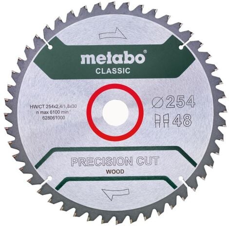 Metabo Hoja de sierra precision cut wood - classic, 254x30, D48 DI 5°neg. (628061000)