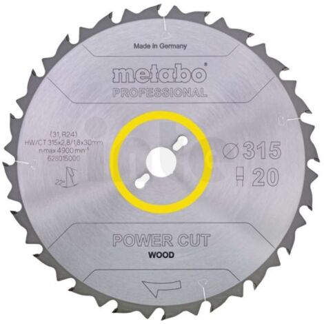 Metabo Lame de scie circulaire hw/ct 315 x 30, 20 fz 22° (628015000)