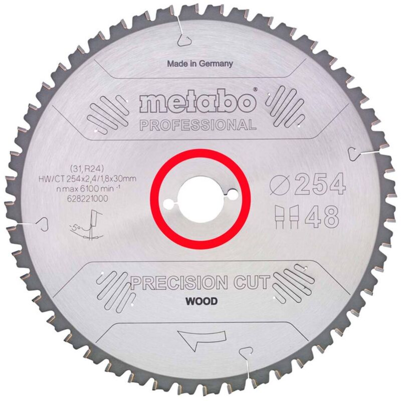 Metabo Lame de scie precision cut wood professional 305x2 41 8x30 Z84 WZ 5° neg.