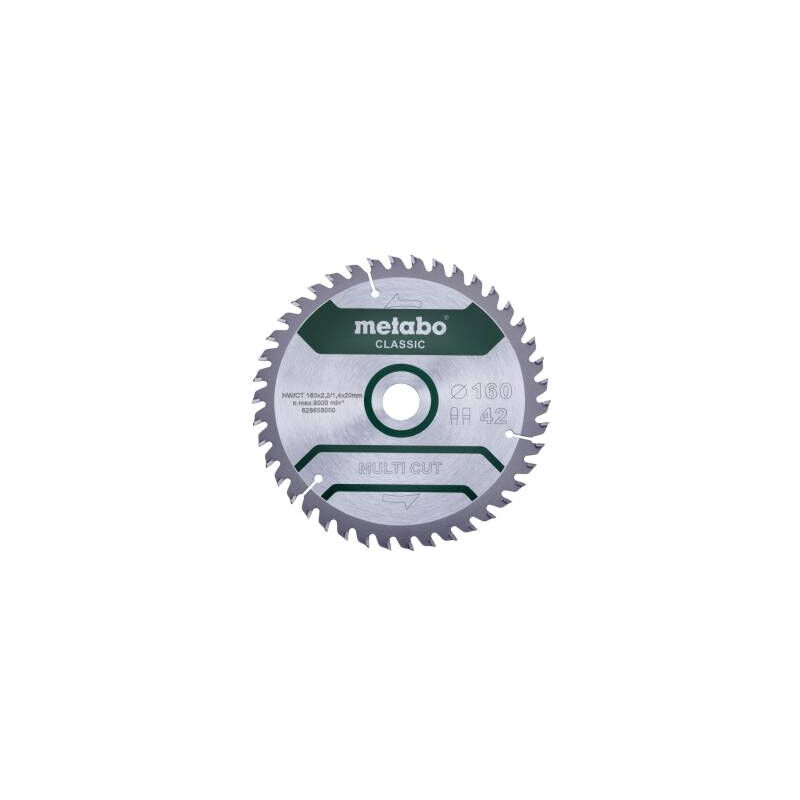 Metabo - multi cut classic 628658000 Lame de scie circulaire 160 x 20 x 1.4 mm Nombre de dents: 42 1 pc(s)