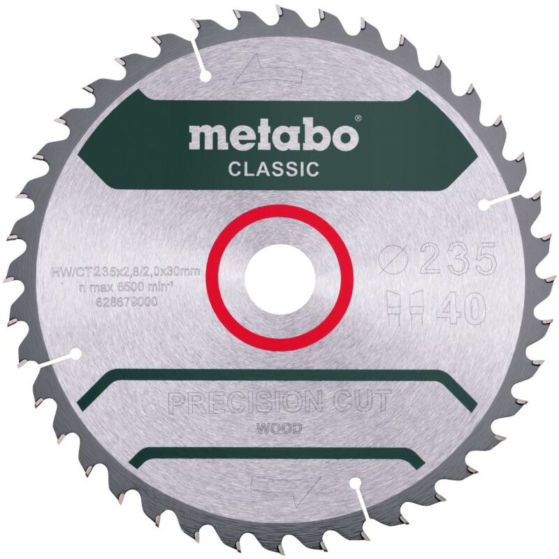 Metabo Lame de scie « precision cut wood classic » 235x2 82 0x30 Z40 WZ 15° 628679000