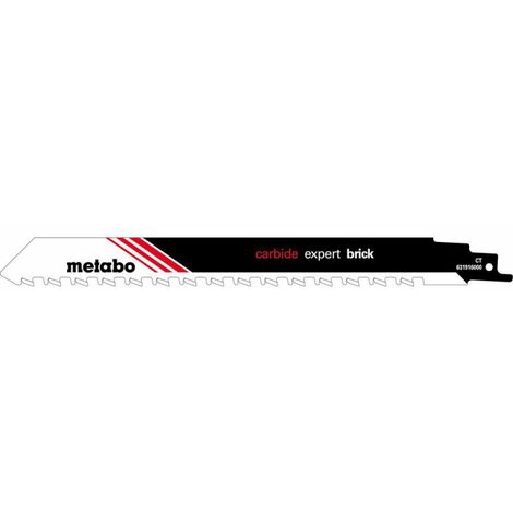 Metabo – Lame de scie sabre 240mm – Pour pierre de taille, brique et béton alvéolé – Épaisseur 1,5mm – 12,7mm pas de dents - 631916000