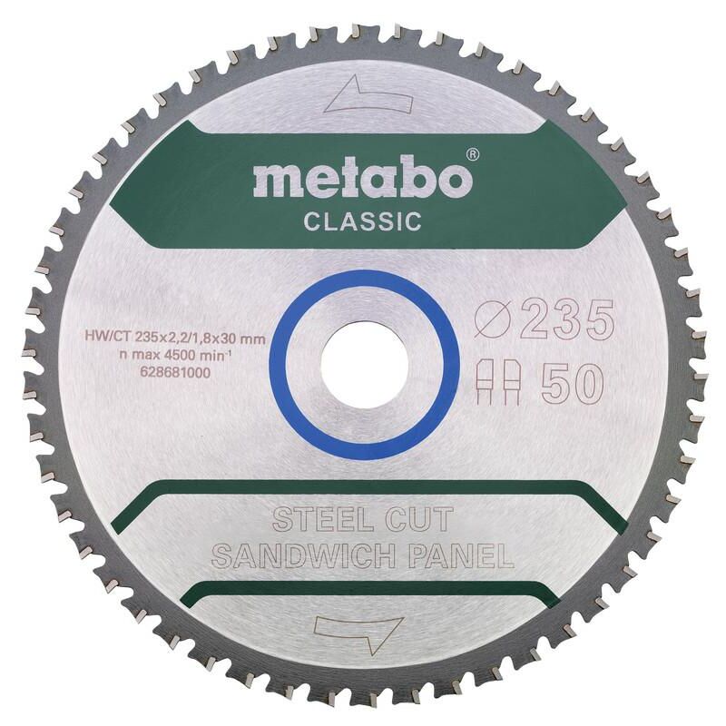 Metabo - lame de 'steel cut/sandwich panel - classic' lame de scie 235 x 30, dents 50, fz/fa 4° 628681000