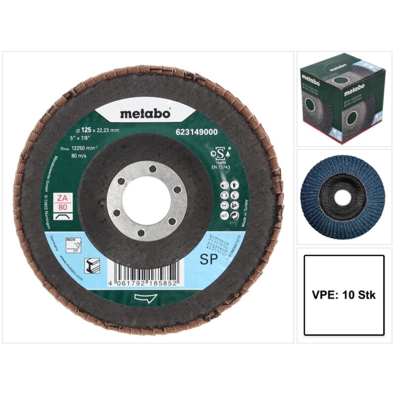 Image of Metabo - 1 Stück Lamellenschleifteller Zirkonkorund sp 125mm P80