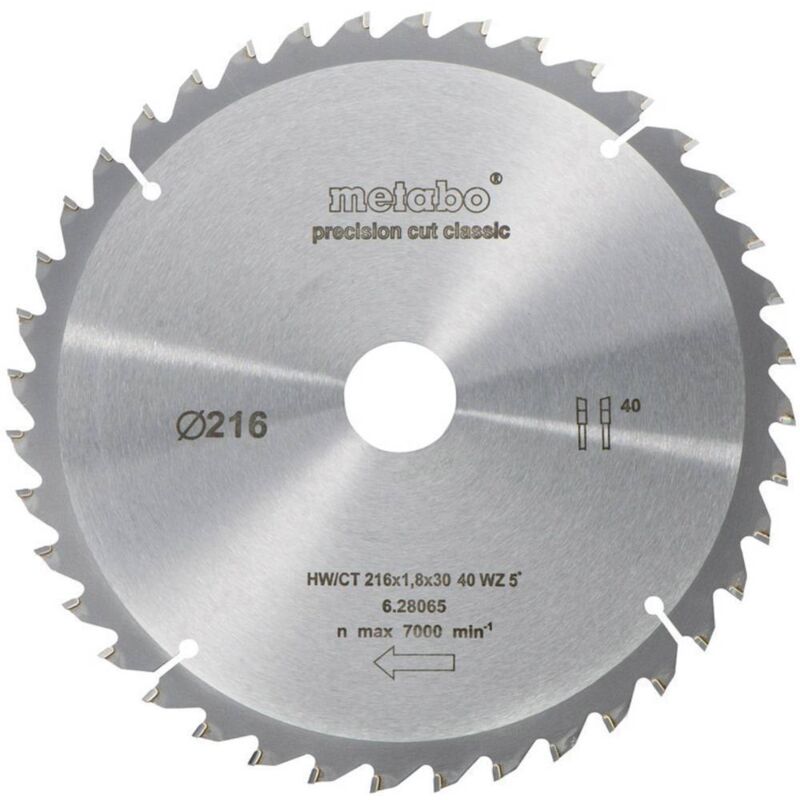 Metabo - 628065000 Lame de scie circulaire 216 mm 1 pc(s)