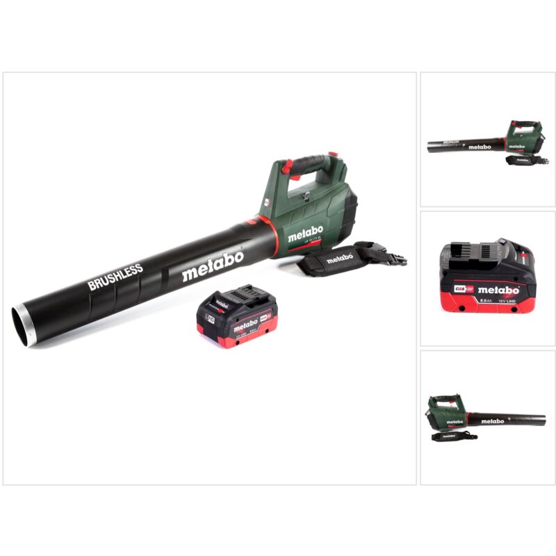 Metabo - Lb 18 Ltx Bl Akku Laubbläser 18 V Brushless + 1x Akku 8, 0 Ah - Ohne Ladegerät