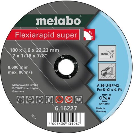 METABO MANIQUI FLEXIARAPID SUPER 180 X 1,6 X 22,2 616227000