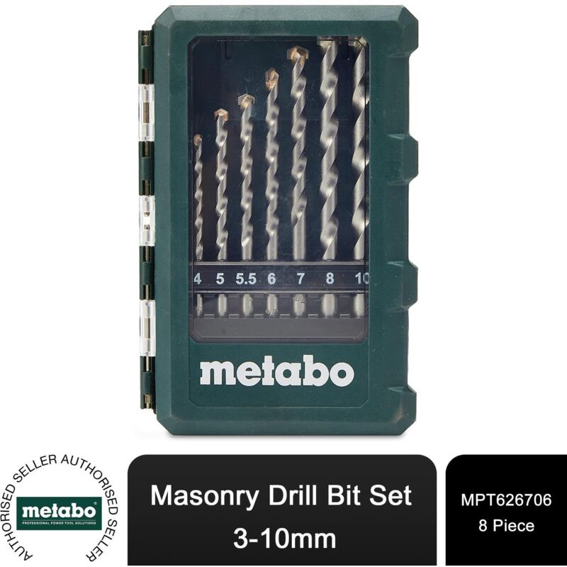 Metabo - 626706000 Masonry Drill Set 8 Piece 3-10mm MPT626706