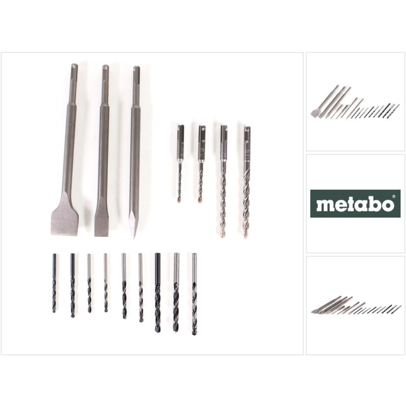 Metabo Meißel- und Bohrer Zubehör Set 16tlg. SDS plus - Bauhandwerk ( 624637000 )