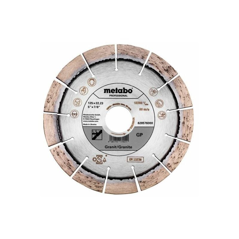 Metabo - meule de tronçonnage diamantée 125X22,23MM, « gp », granit « professional » (628576000)