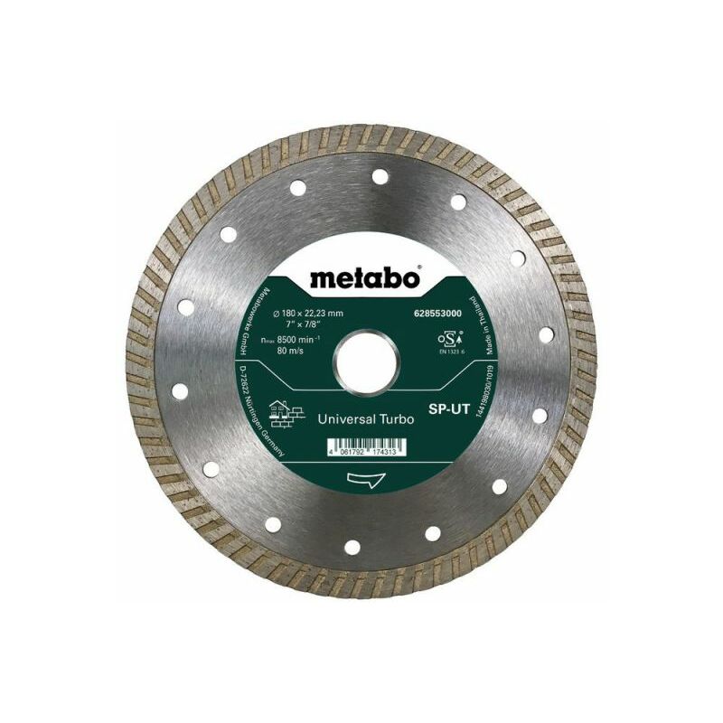 Disque à tronçonner diamanté 180x22 23mm sp ut Universal Turbo sp 628553000 Metabo