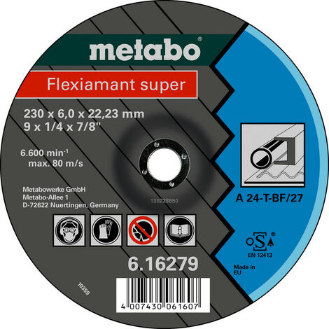 METABO Meules d'ébarbage Flexiamant super 125x6,0x22,2 acier