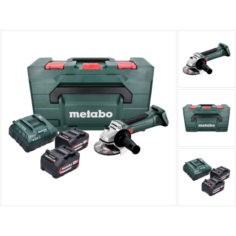 Metabo - W18LTX 18v 125mm Angle Grinder Kit, 2 x 4.0Ah Li-ion