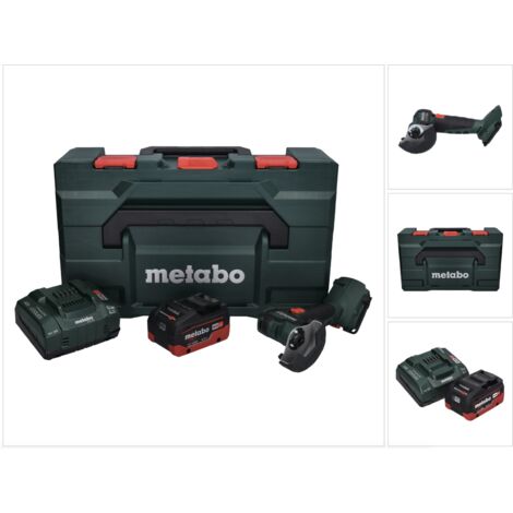 Metabo Meuleuse d'angle sans fil CC 18 LTX Brushless + 1x Batterie 5,5Ah + Chargeur + Coffret de transport MetaLoc