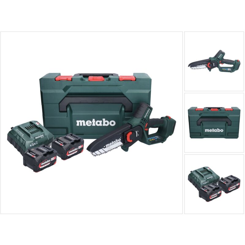 Metabo - ms 18 ltx 15 scie sans fil 18 v 15 cm 5 m/s + 2x batterie 4,0 Ah + chargeur + x